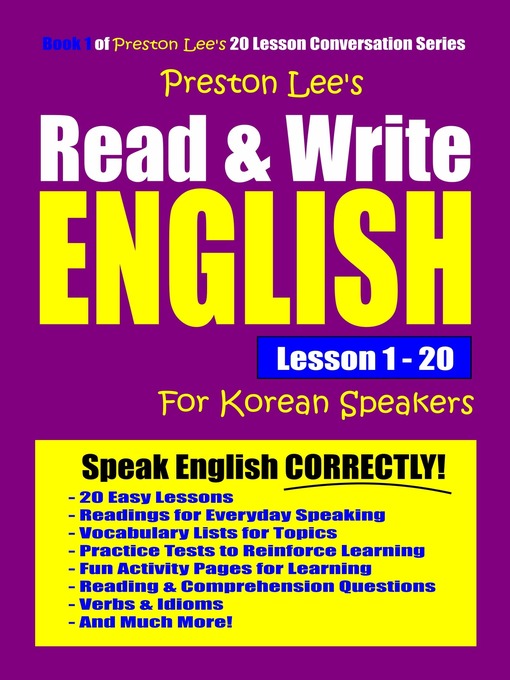 Title details for Preston Lee's Read & Write English Lesson 1 by Preston Lee - Available